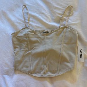 Garage Cream Corset Crop Top